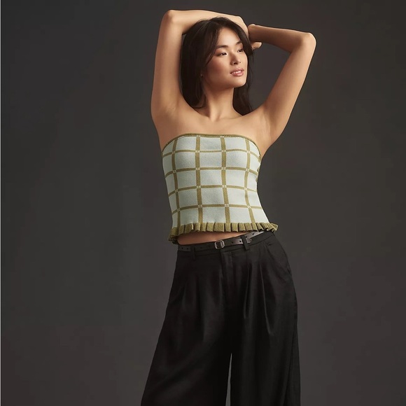 Anthropologie Daily Practice Rosie Windowpane Tube Top Size Large NWT - Picture 7 of 8